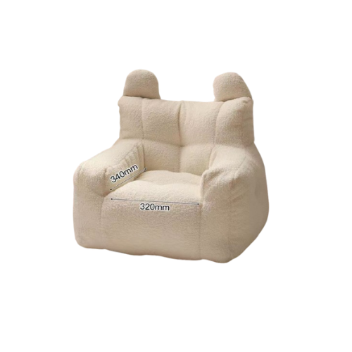 Kinderfauteuil Zitzak Poef Beer Teddy Crème
