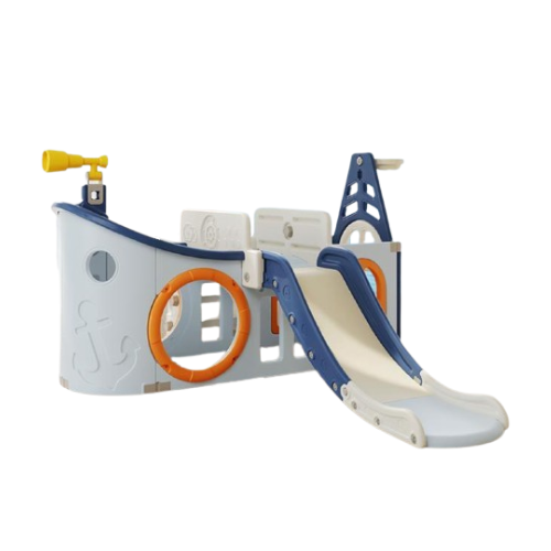 Speeltoestel/Speelhuis/Speelboot Blauw met glijbaan voor binnen en buiten