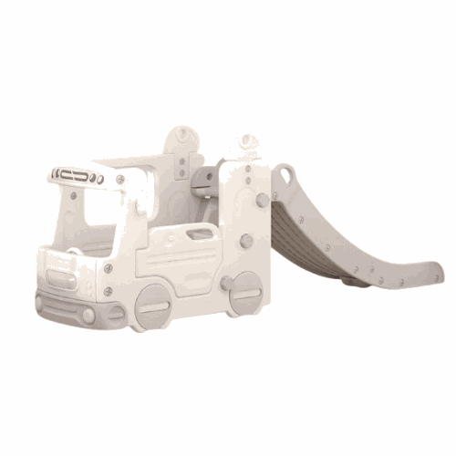 Wit Speeltoestel Peuter Busje met glijbaan voor binnen en buiten gebruik in de tuin