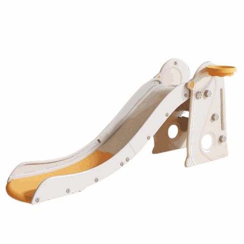 Glijbaan Robuust Peuter Kleuter geel-crème kunststof opvouwbare glijbaan voor binnen en buiten kinderen 3-5 jaar