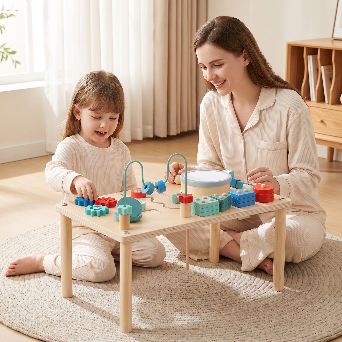 Houten Activiteitentafel met Trommel | Russle