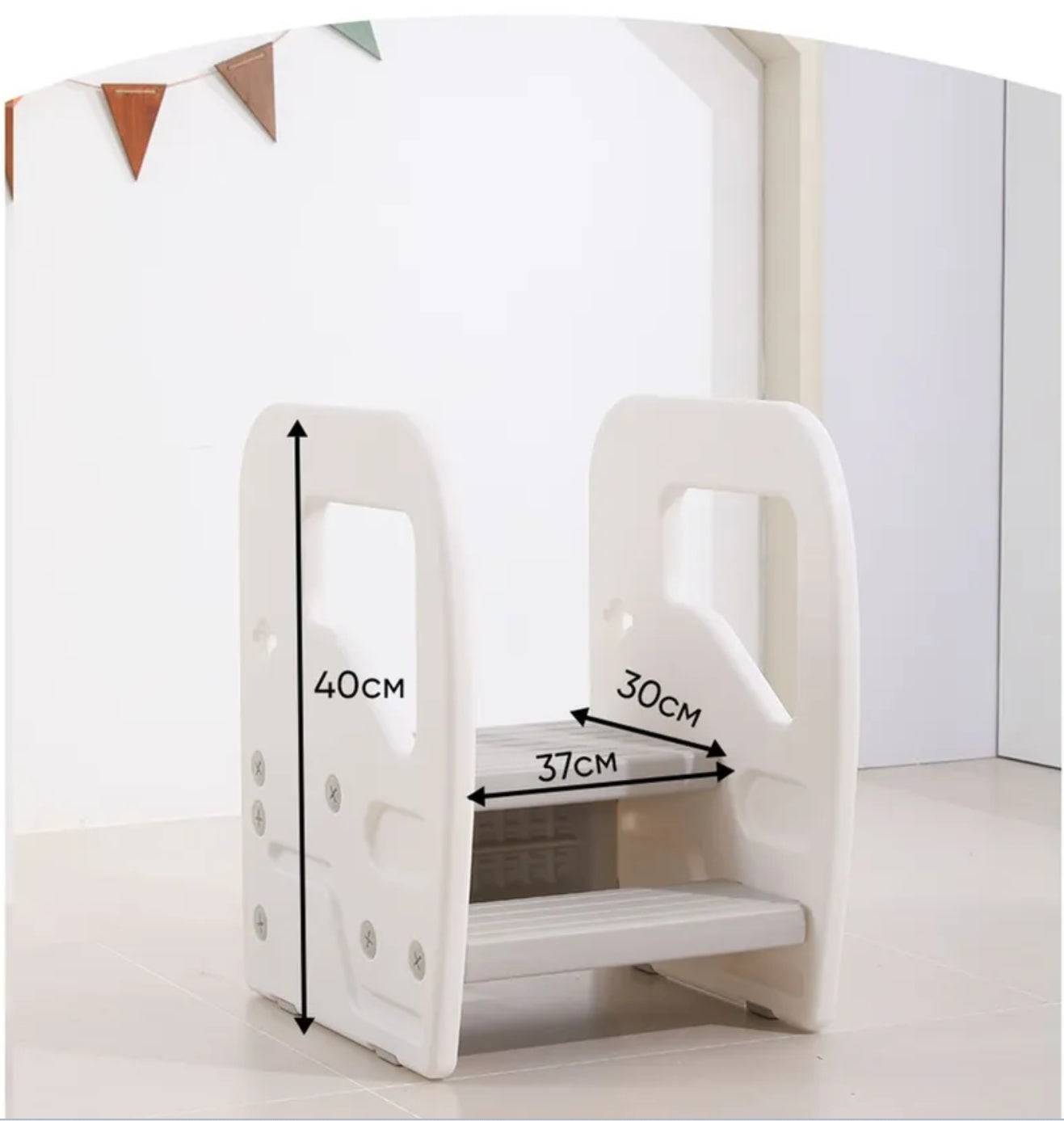 Wit-grijze Glijbaan 2 in 1 voor peuters, multifunctioneel klim- en zittoestel