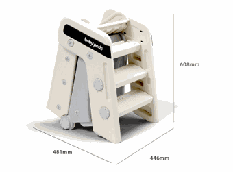 Glijbaan modern inklapbaar peuter wit blauw duurzaam kunststof binnen buiten speelgoed