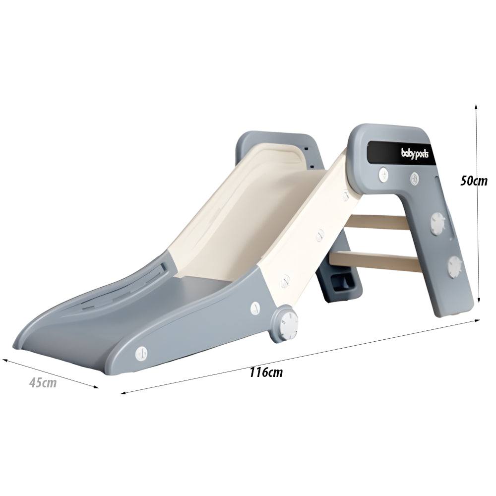 Glijbaan Modern Inklapbaar peuterglijbaan wit/blauw kunststof binnen en buiten 116x45x50 cm