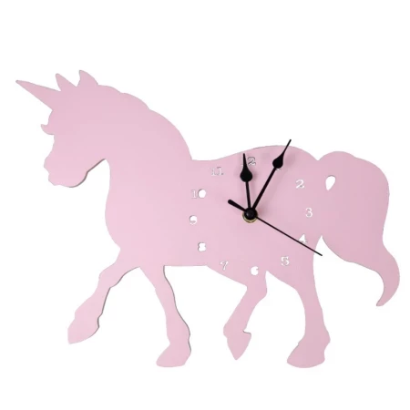 Kinderklok/Wandklok Unicorn/Eenhoorn Roze voor Kinderkamer/Slaapkamer