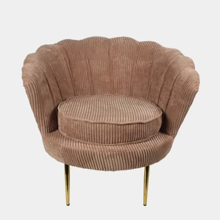 Luxe Shell Chair Schelp Stoel - Robuust Rib Bruin Taupe