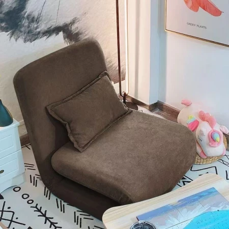Luxe Slaapfauteuil - uitvouwbaar Chair & Bed +kussen Bruin/Taupe