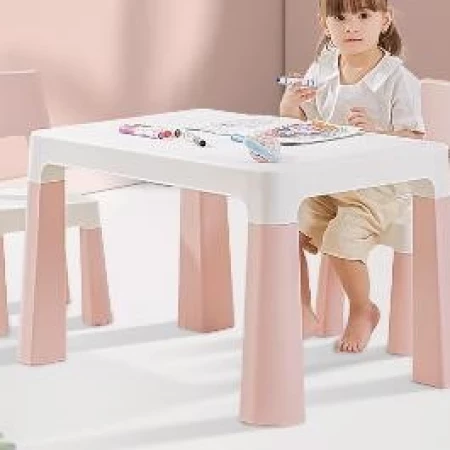 Setje tafel met 2 stoelen Roze Pastel