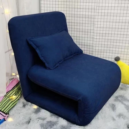 Luxe Slaapfauteuil - uitvouwbaar Chair & Bed +kussen Blauw