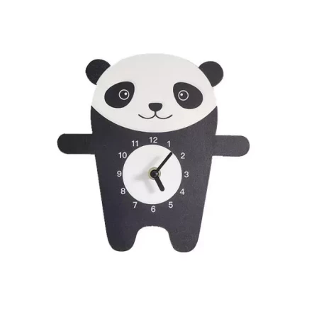 Kinderklok/Wandklok Panda voor Kinderkamer/Slaapkamer