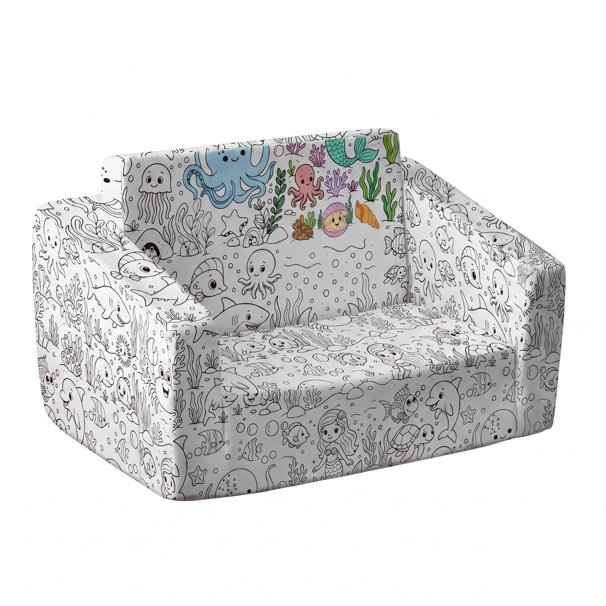 Kinderfauteuil Zelfinkleurbaar Aqua | Russle
