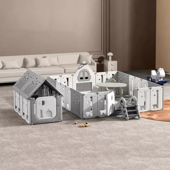 Speelhuis 2 in 1 Box Grijs/Wit SALE