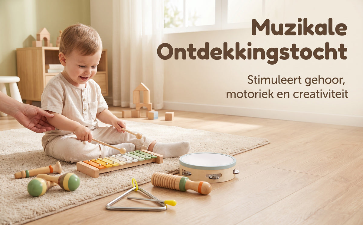 Houten Muziekset Montessori Blauw | Russle