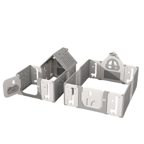Speelhuis 2 in 1 Box Grijs/Wit