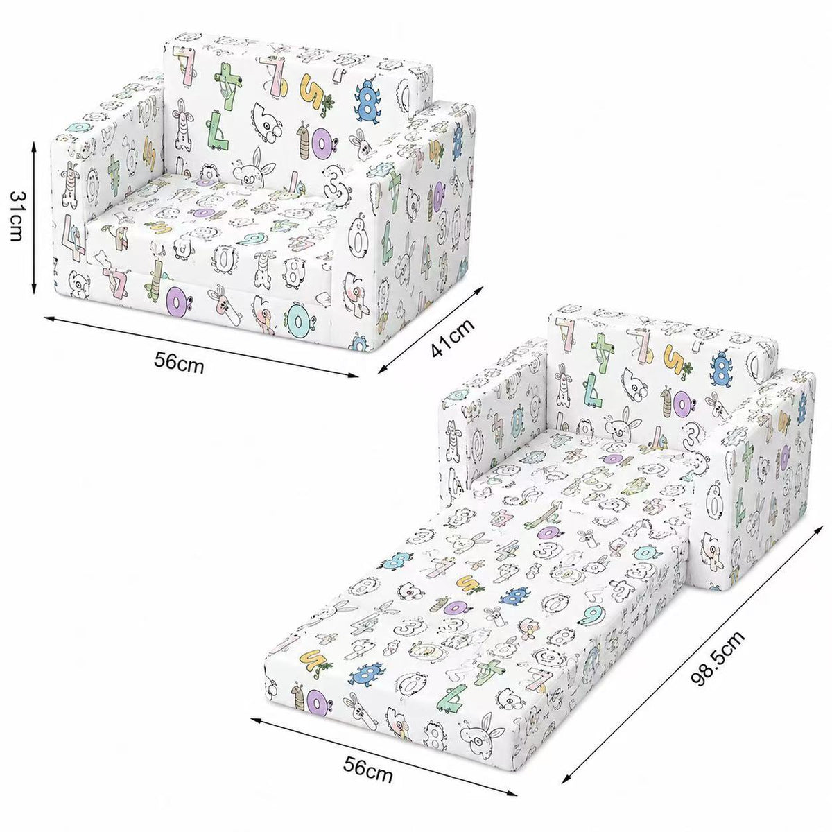 Kinderfauteuil Zelfinkleurbaar Cijfers | Russle