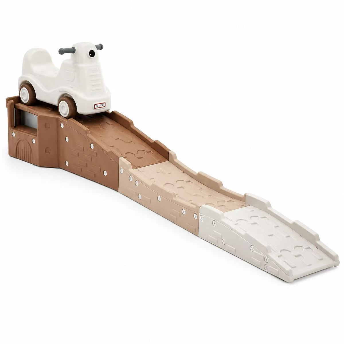 Kunststof Baan met Loopwagen - Bruin | Russle