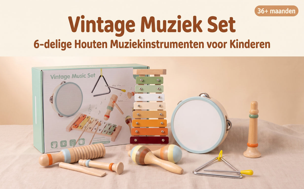 Houten Muziekset Montessori Blauw | Russle