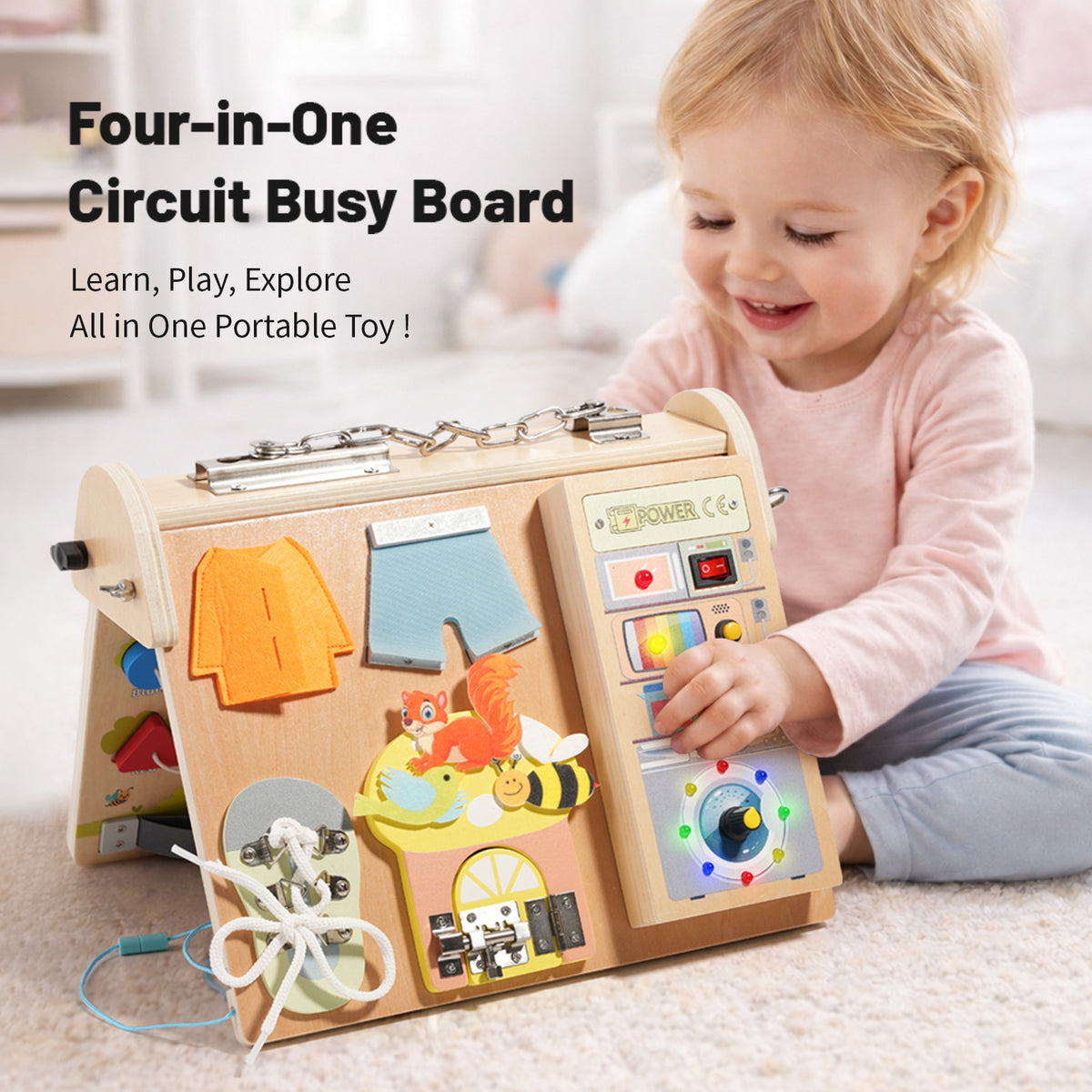 Houten Busyboard 4-zijdig | Russle
