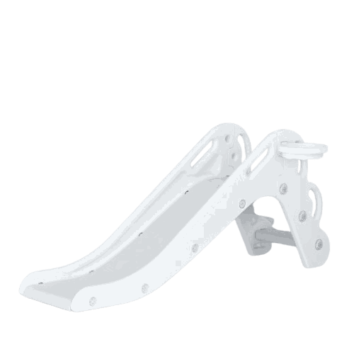 Witte Glijbaan Peuter Nordic voor binnen en buiten, duurzaam kunststof, 122x35x55 cm, veilig met antislip treden