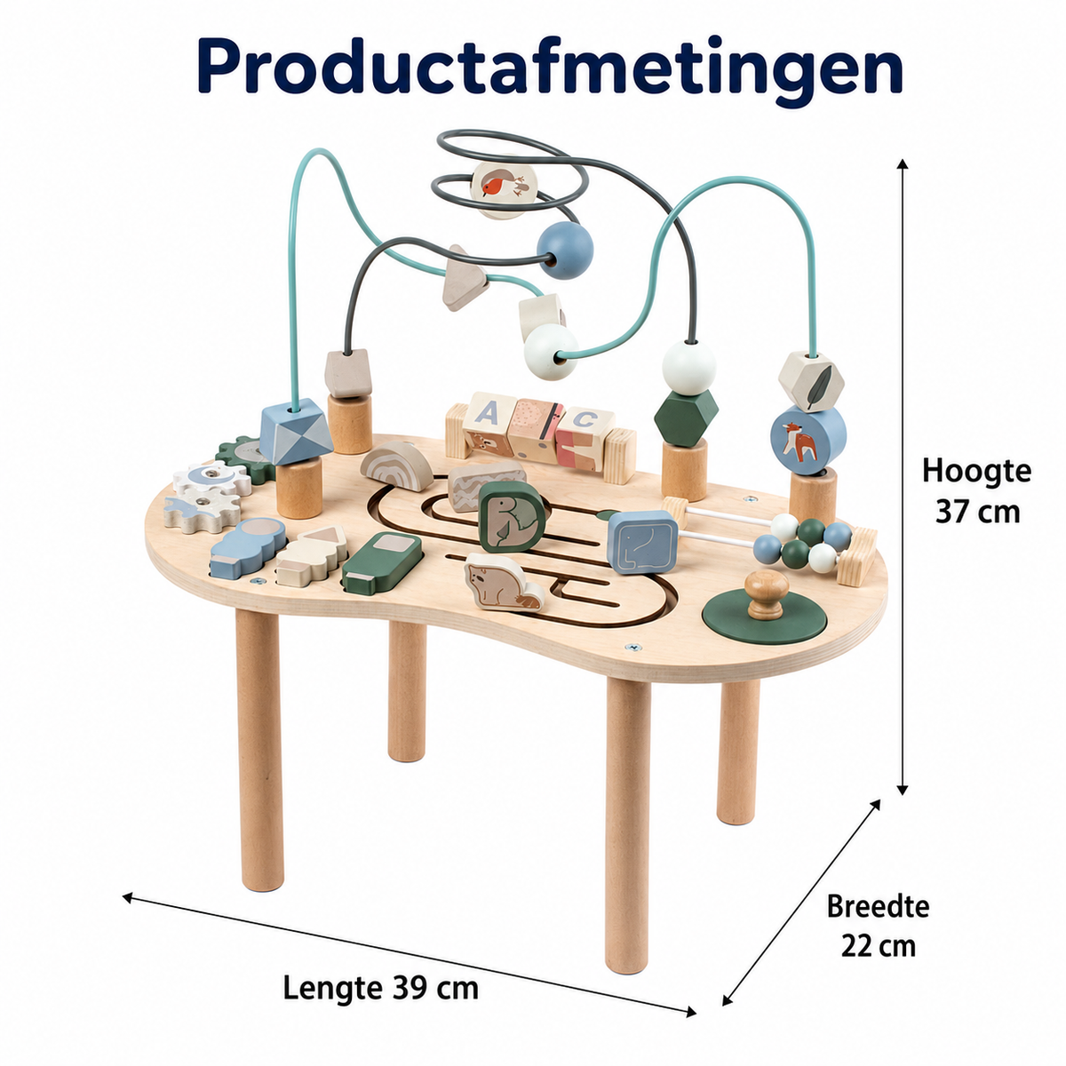 Houten Activiteitentafel Pastel Blauw | Russle