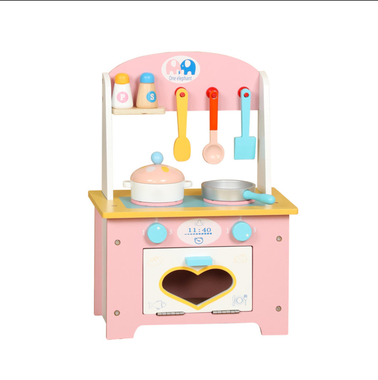 Keukentje Hout Compact Roze Hart