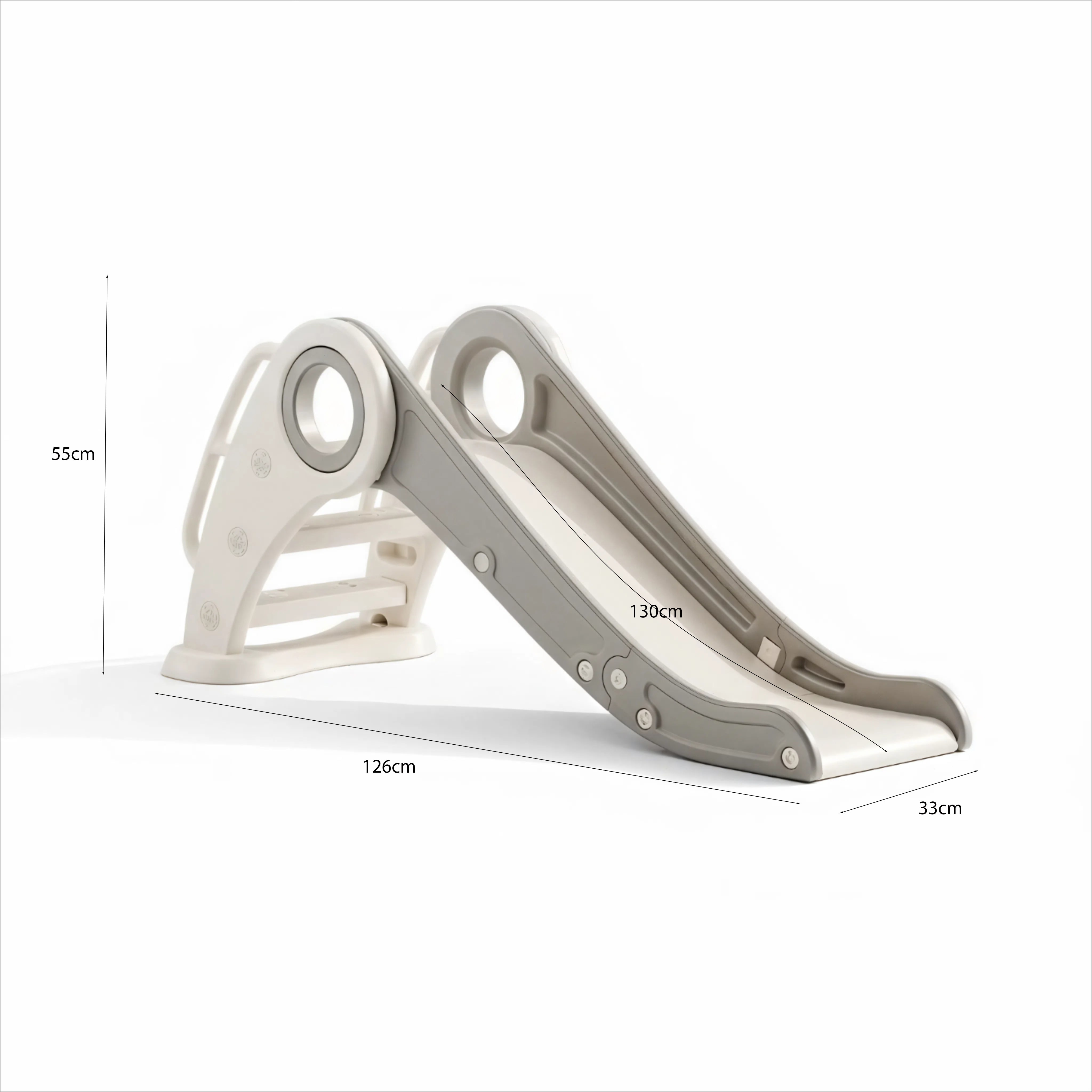 Glijbaan Peuter Inklapbaar Wit/Donkergrijs voor binnen en buiten