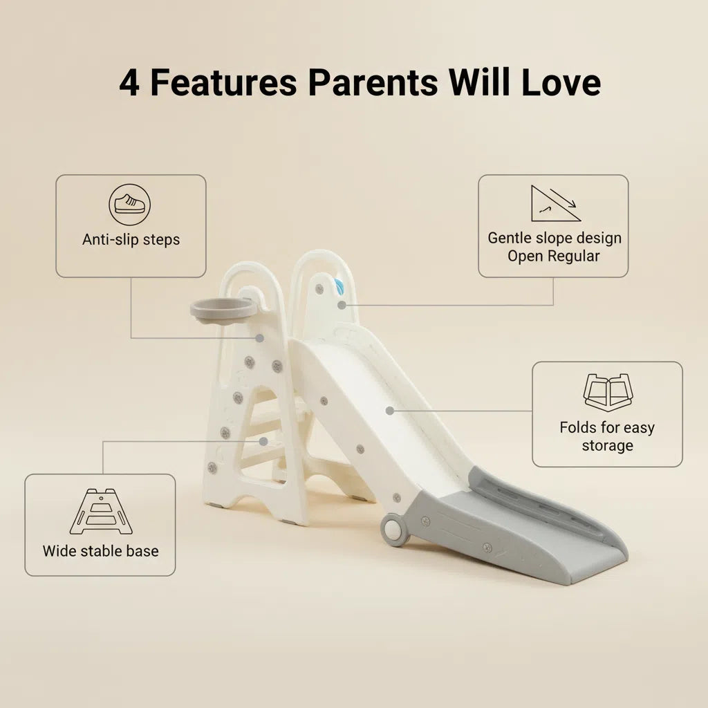 Glijbaan Modern Inklapbaar XL Wit/Grijs voor binnen en buiten