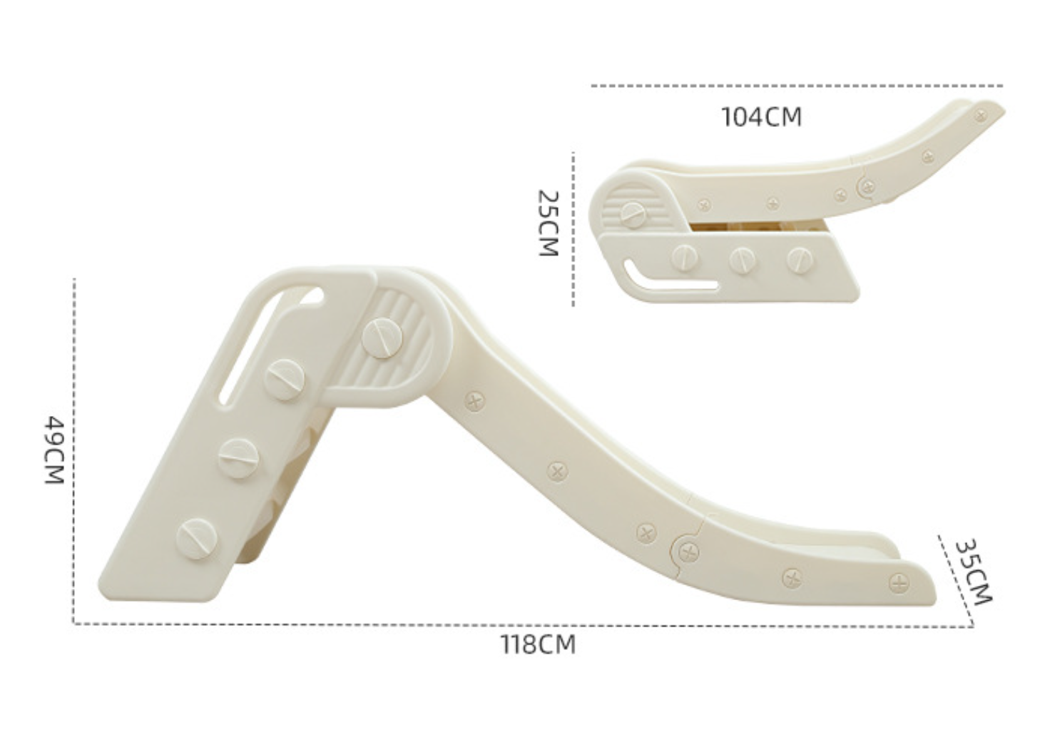 Glijbaan Peuter Basic Inklapbaar Offwhite voor binnen en buiten