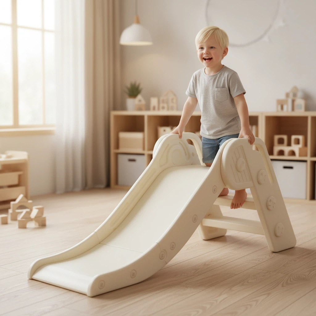 Glijbaan Peuter Basic Inklapbaar Offwhite voor binnen en buiten