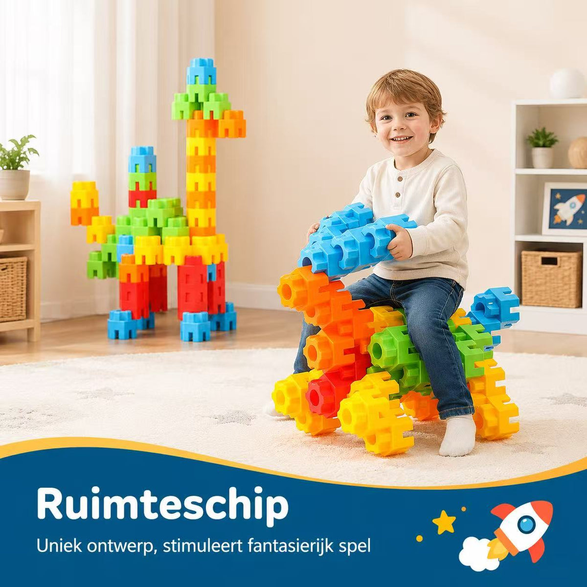 Groot Constructiespeelgoed Hexagon - 50 stuks | Russle