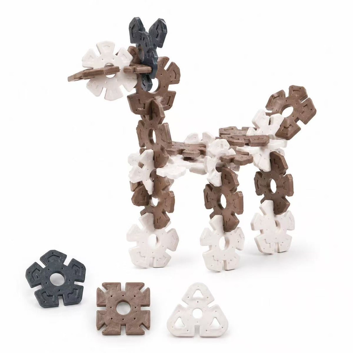 Groot Constructiespeelgoed Snowflake - Beige/Bruin - 30 stuks | Russle