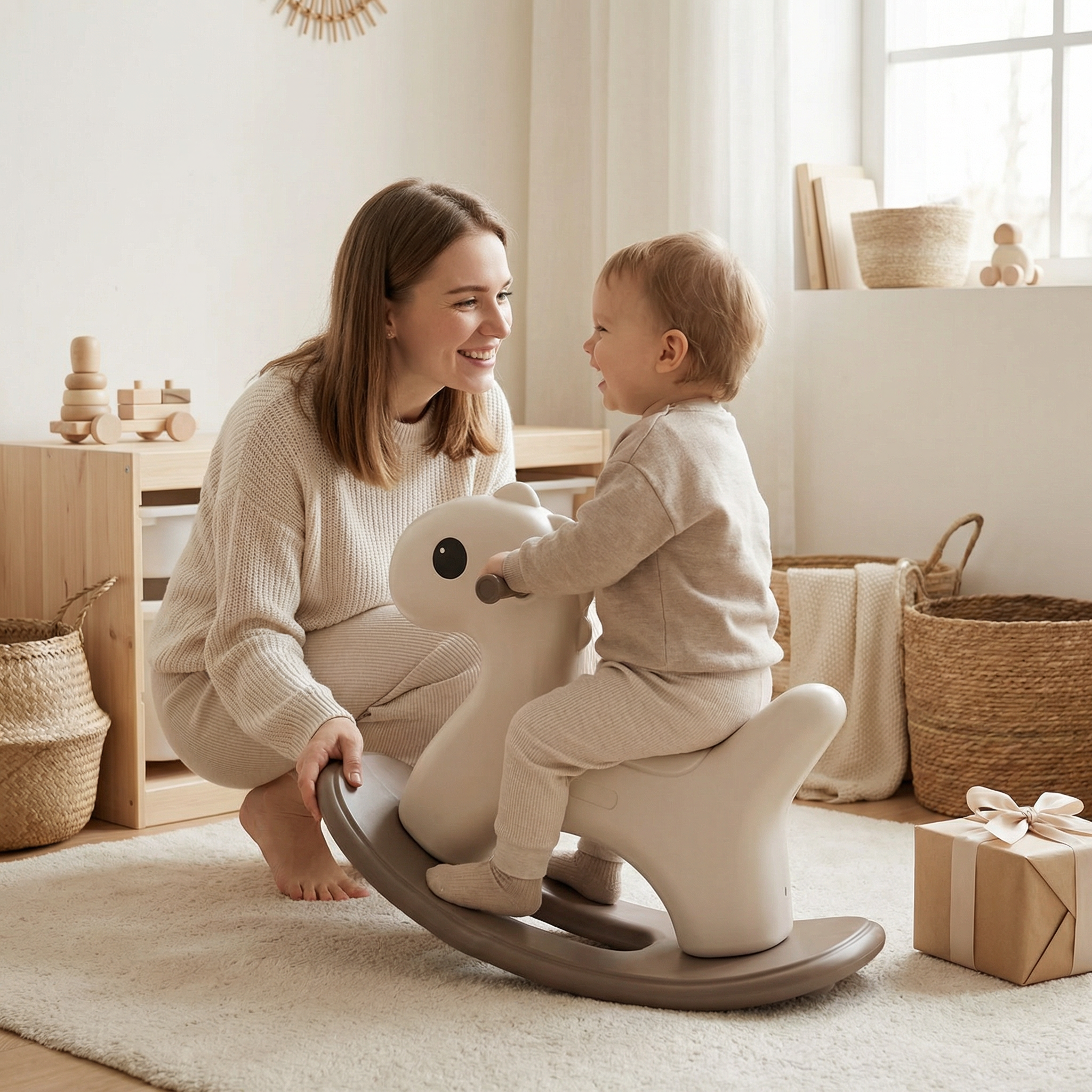 Hobbelfiguur Kunststof Basic Beige