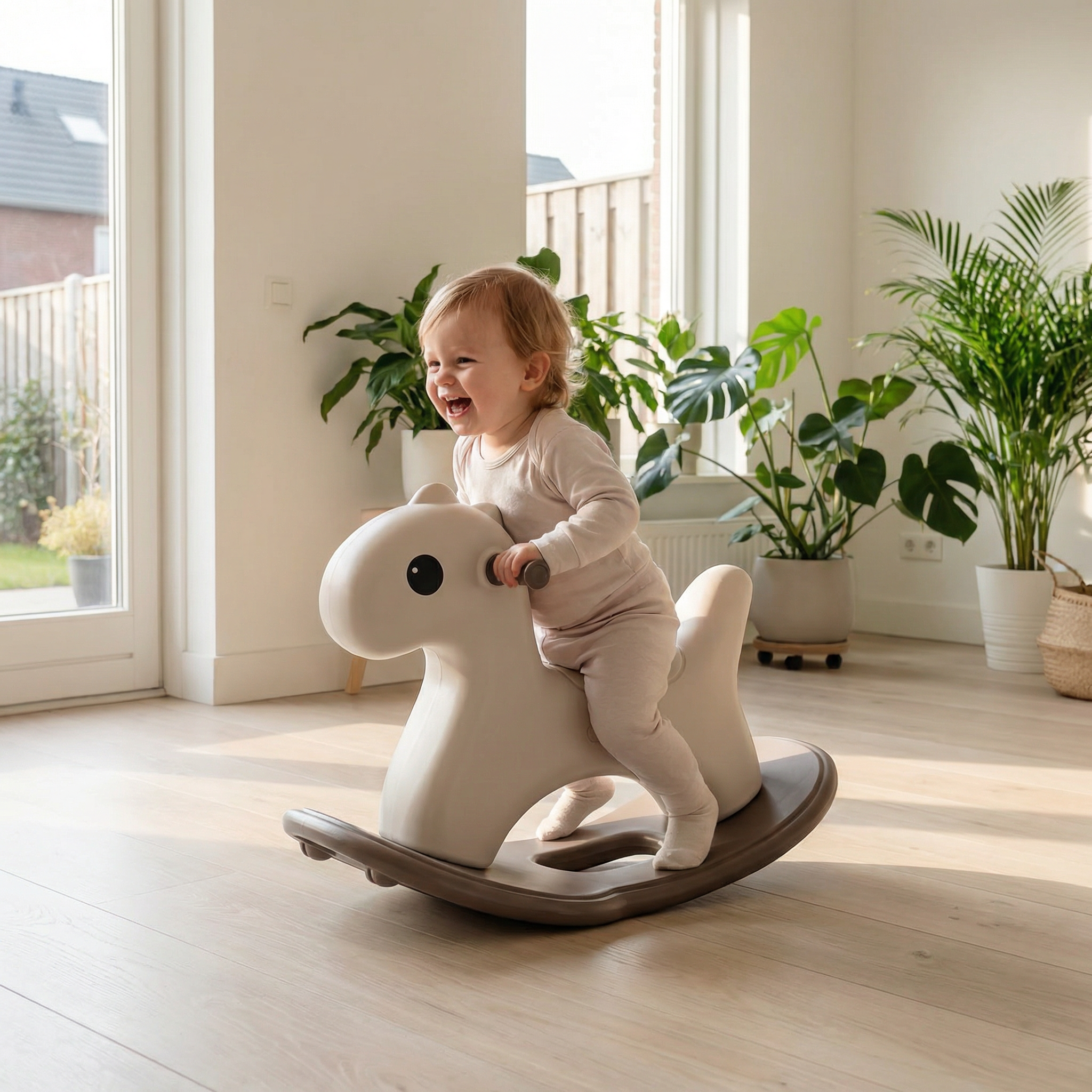 Hobbelfiguur Kunststof Basic Beige