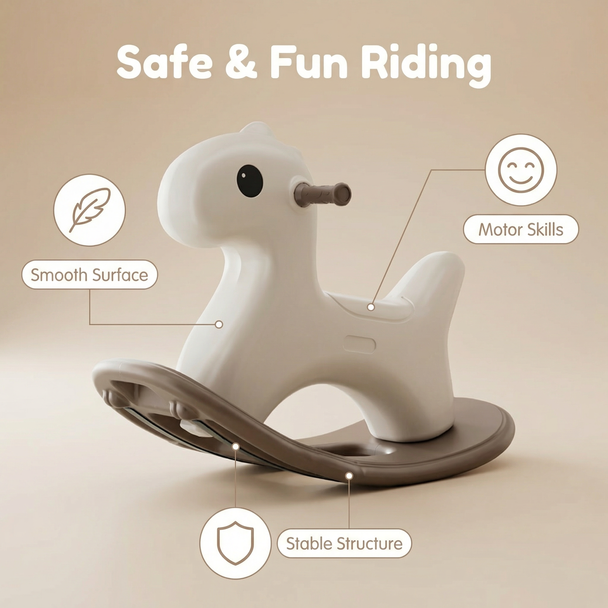 Hobbelfiguur Kunststof Basic Beige