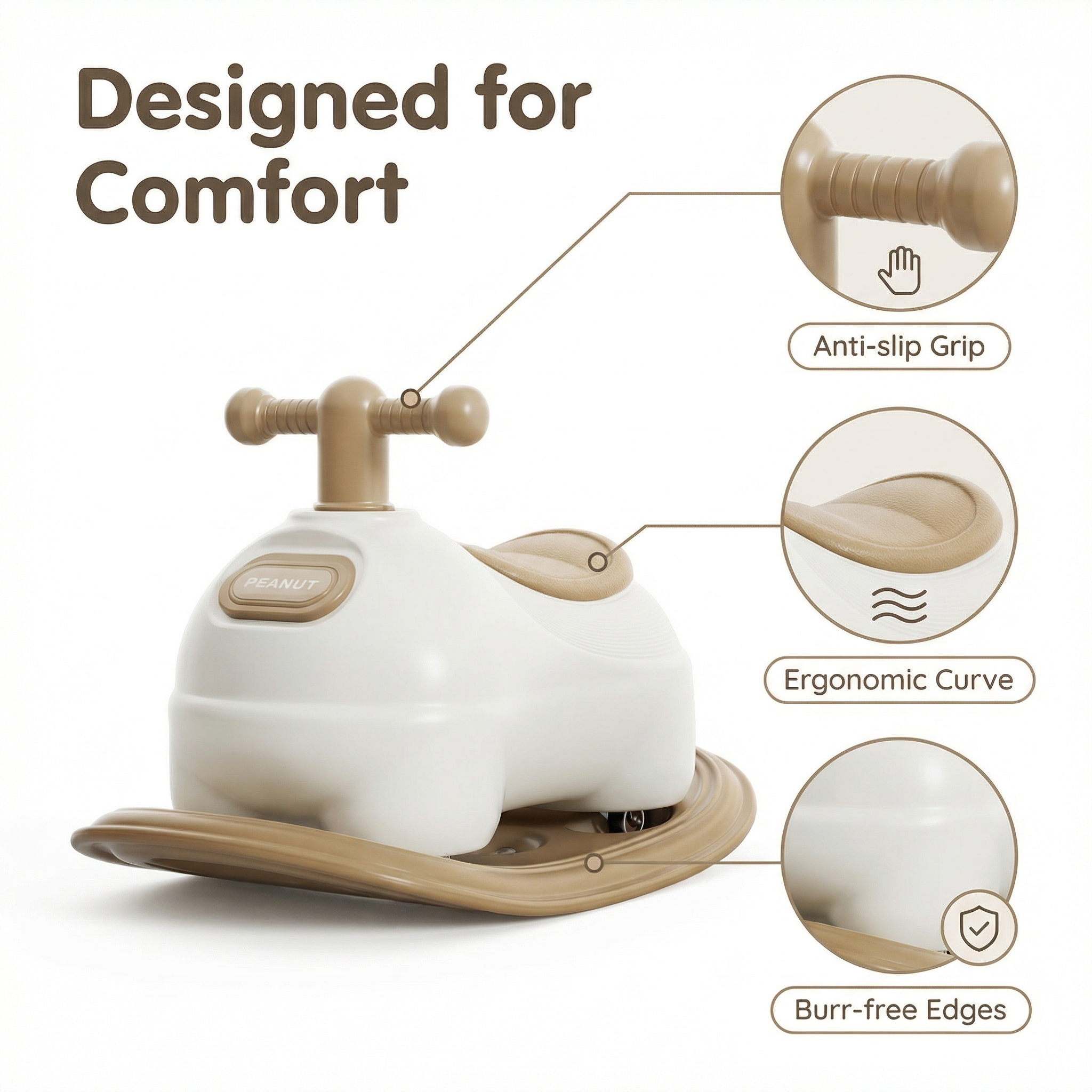 Hobbelfiguur Kunststof Car Beige