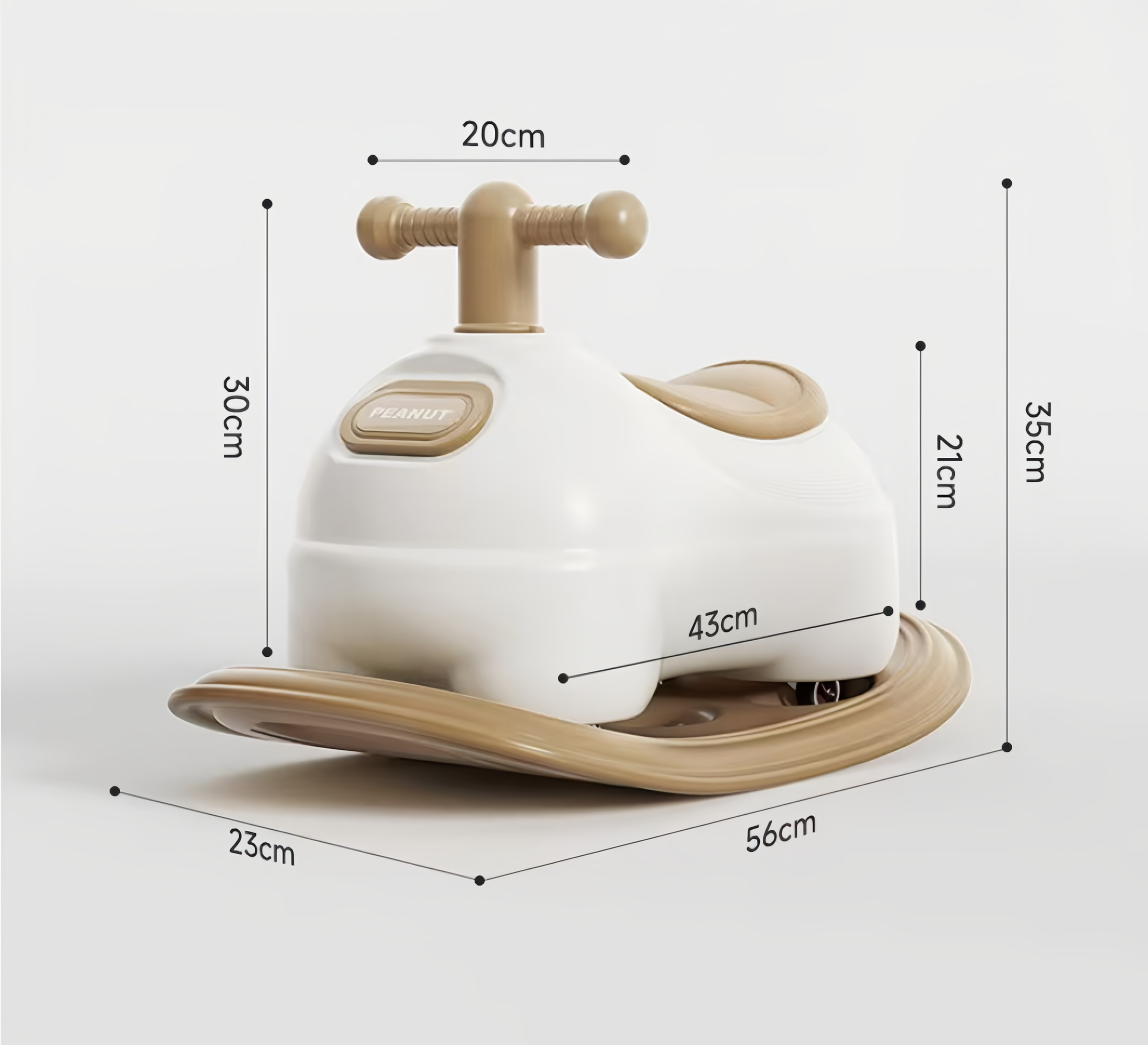 Hobbelfiguur Kunststof Car Beige