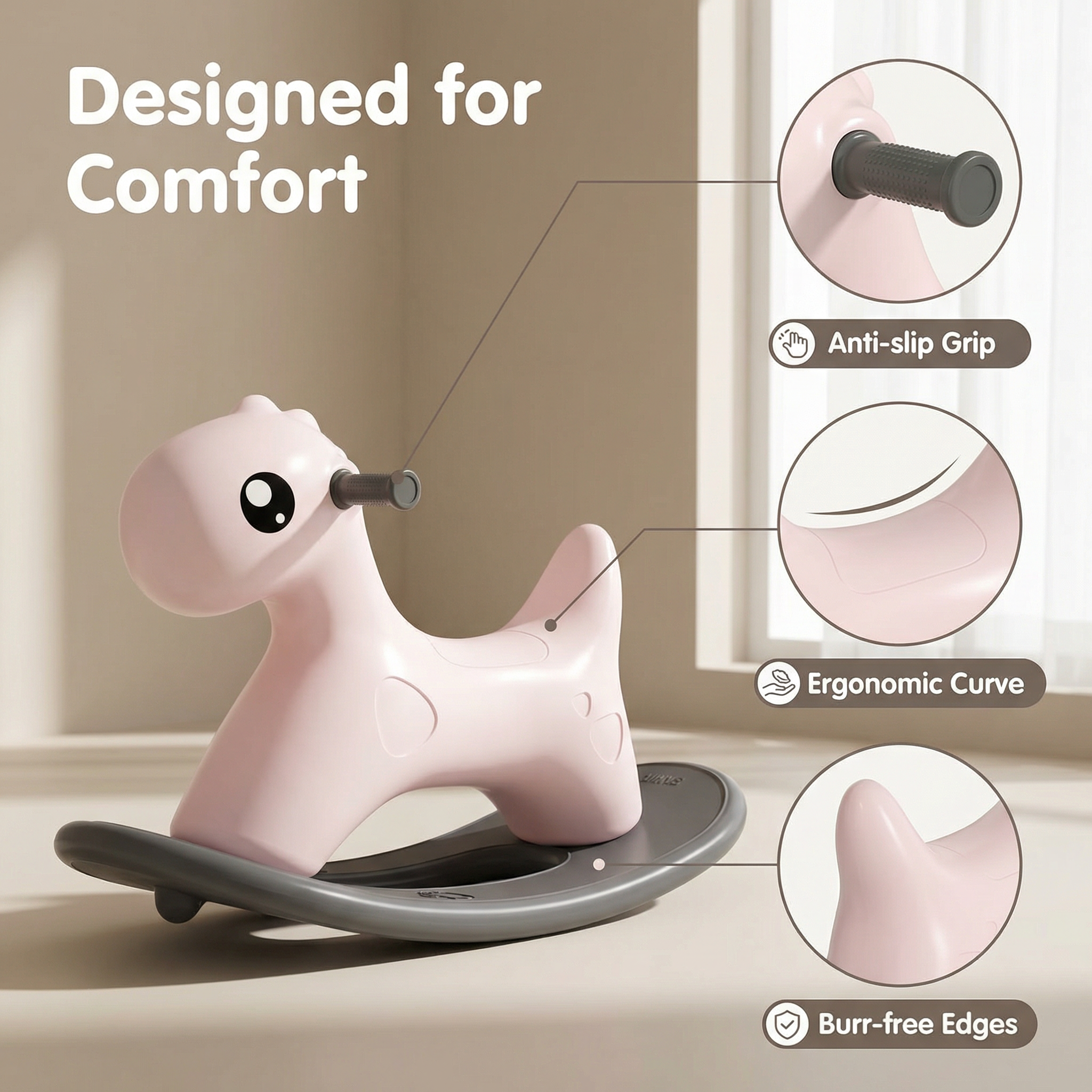 Hobbelfiguur Kunststof Cute Roze