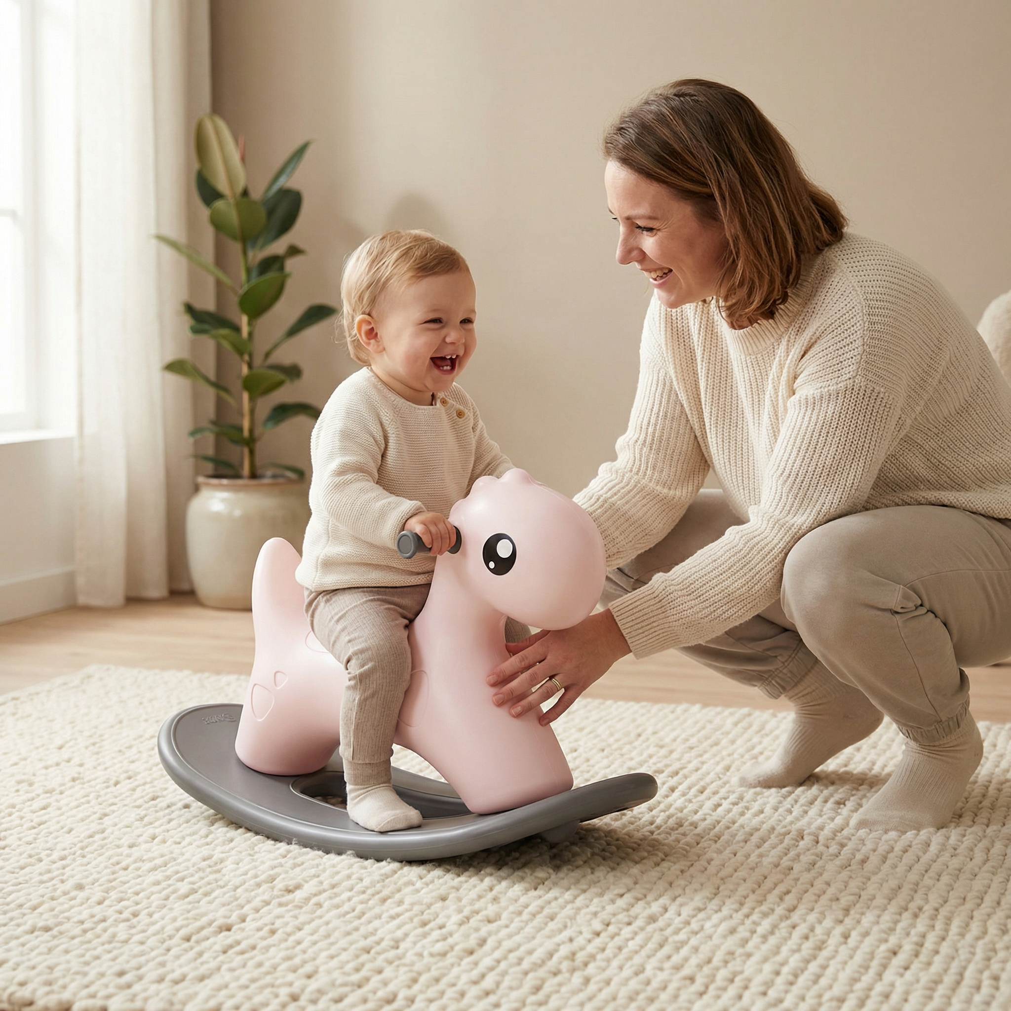 Hobbelfiguur Kunststof Cute Roze