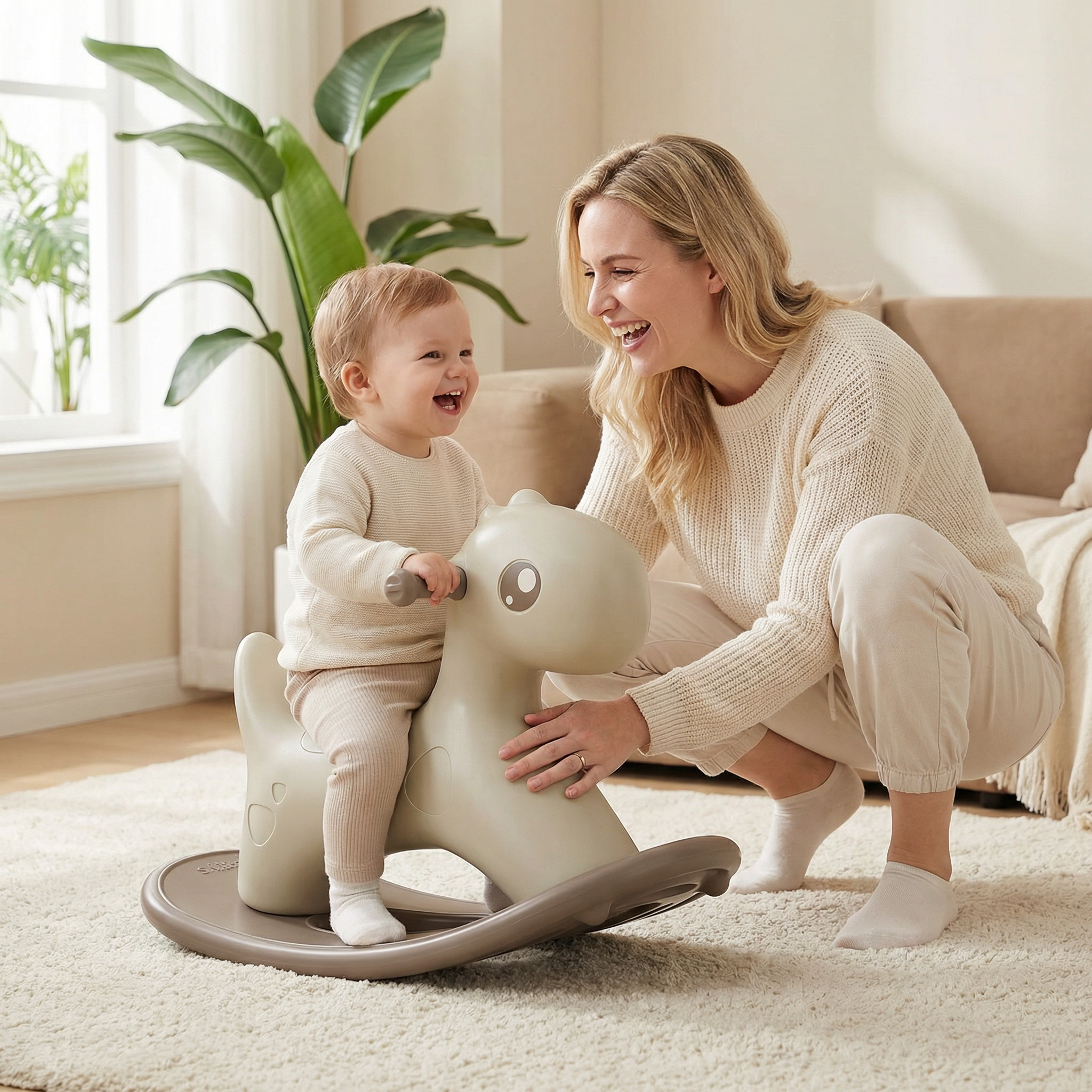 Hobbelfiguur Kunststof Cute Bruin