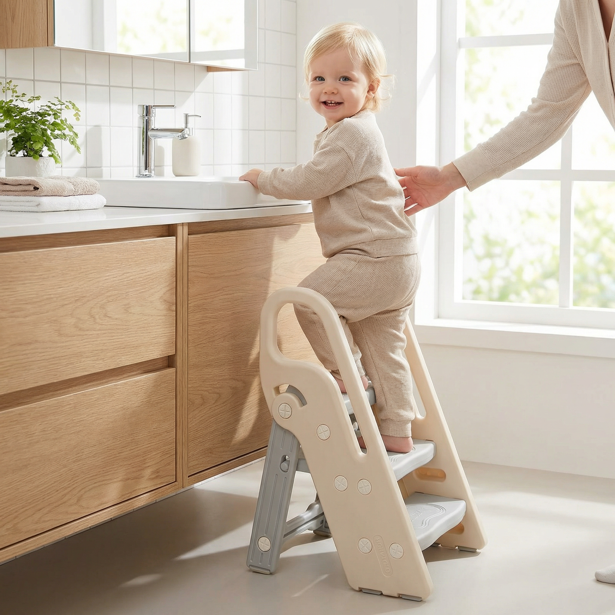 Keukenhulp Opstapje Grijs/Crème