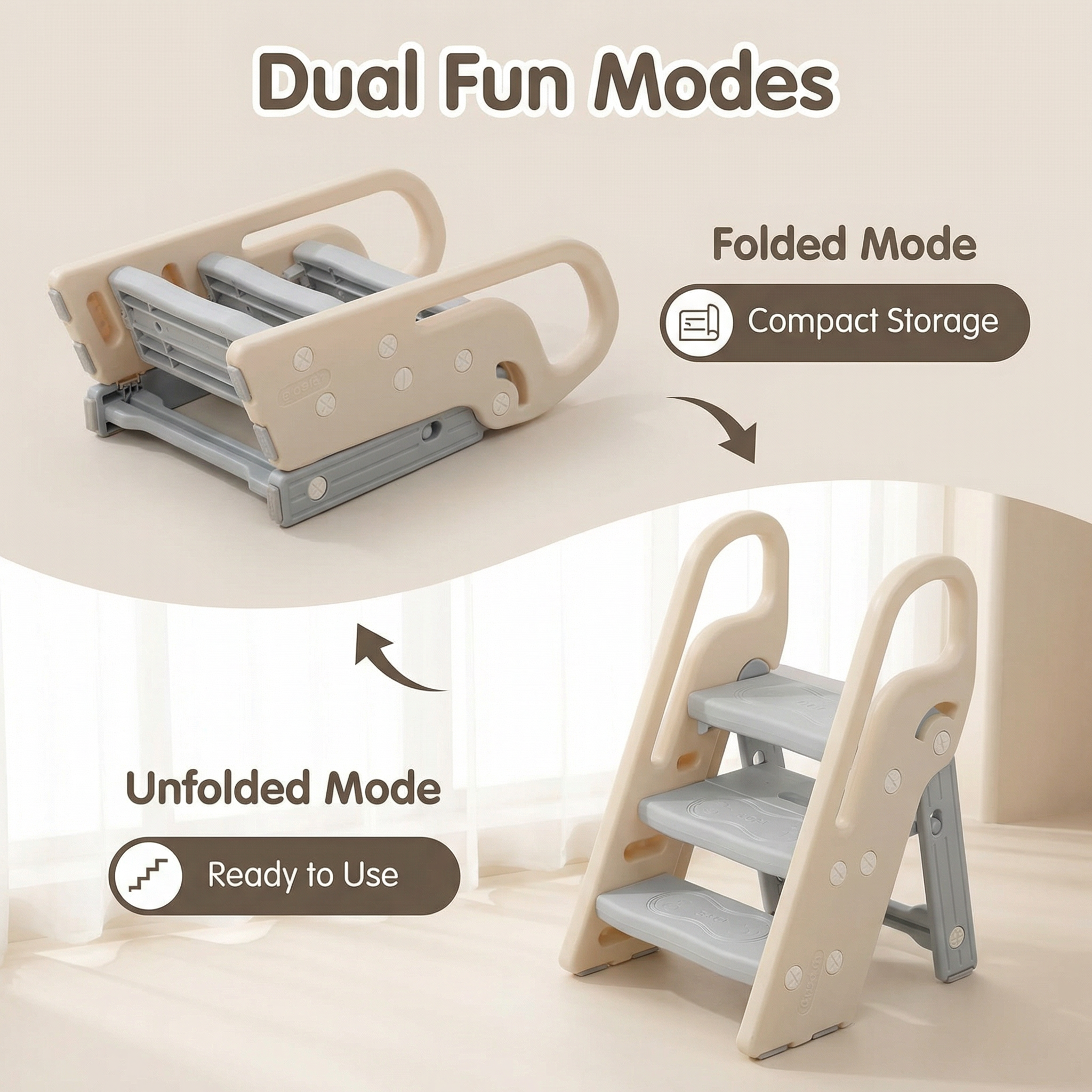 Keukenhulp Opstapje Grijs/Crème