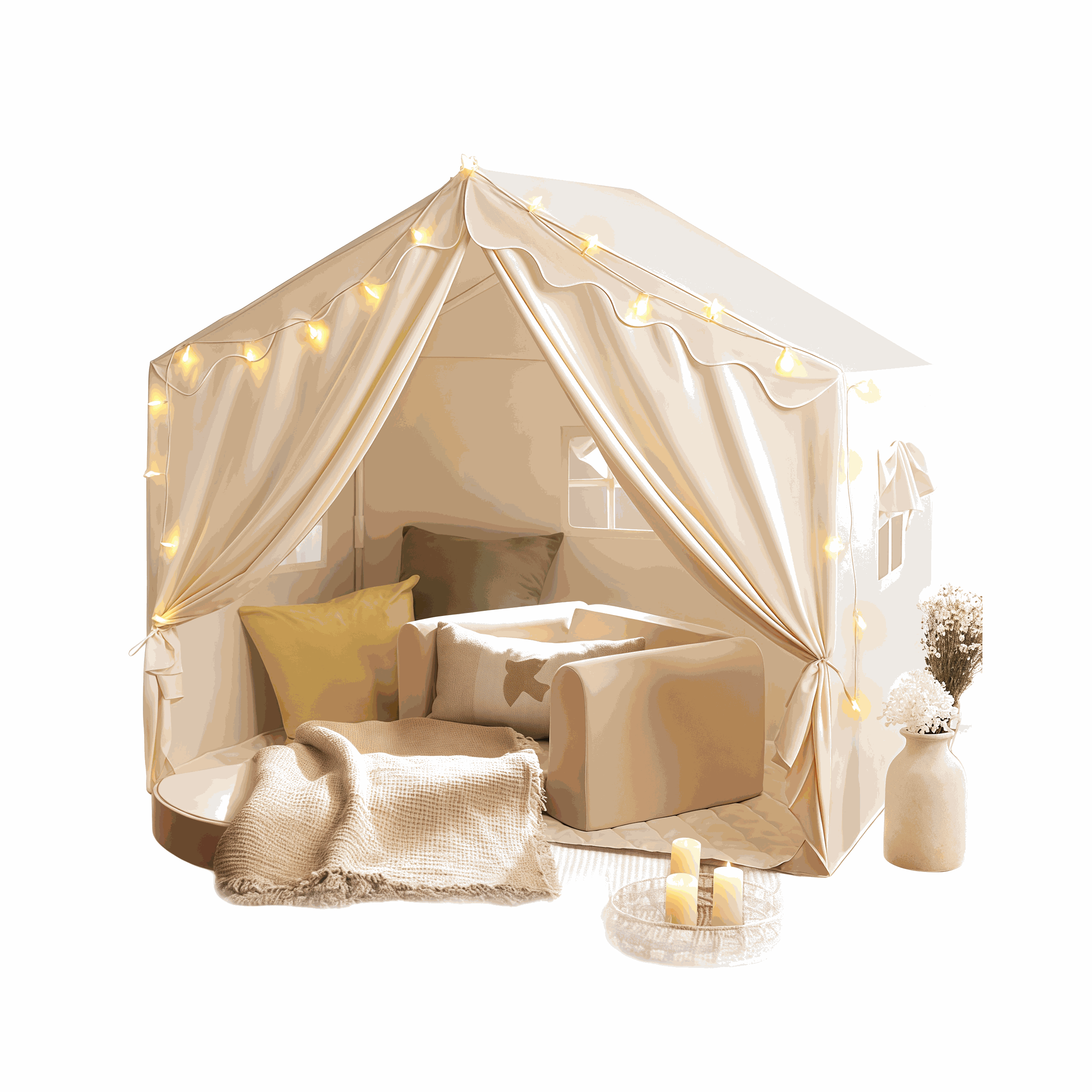 Speeltent Crème Huis zachte knusse speeltent voor kinderen binnen