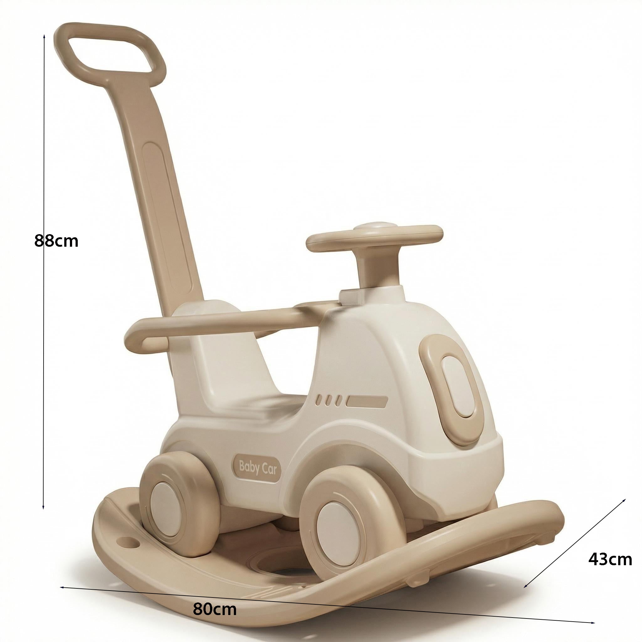 Hobbelfiguur/Hobbeldier Loopwagen Luxe Beige/Crème Auto| Russle