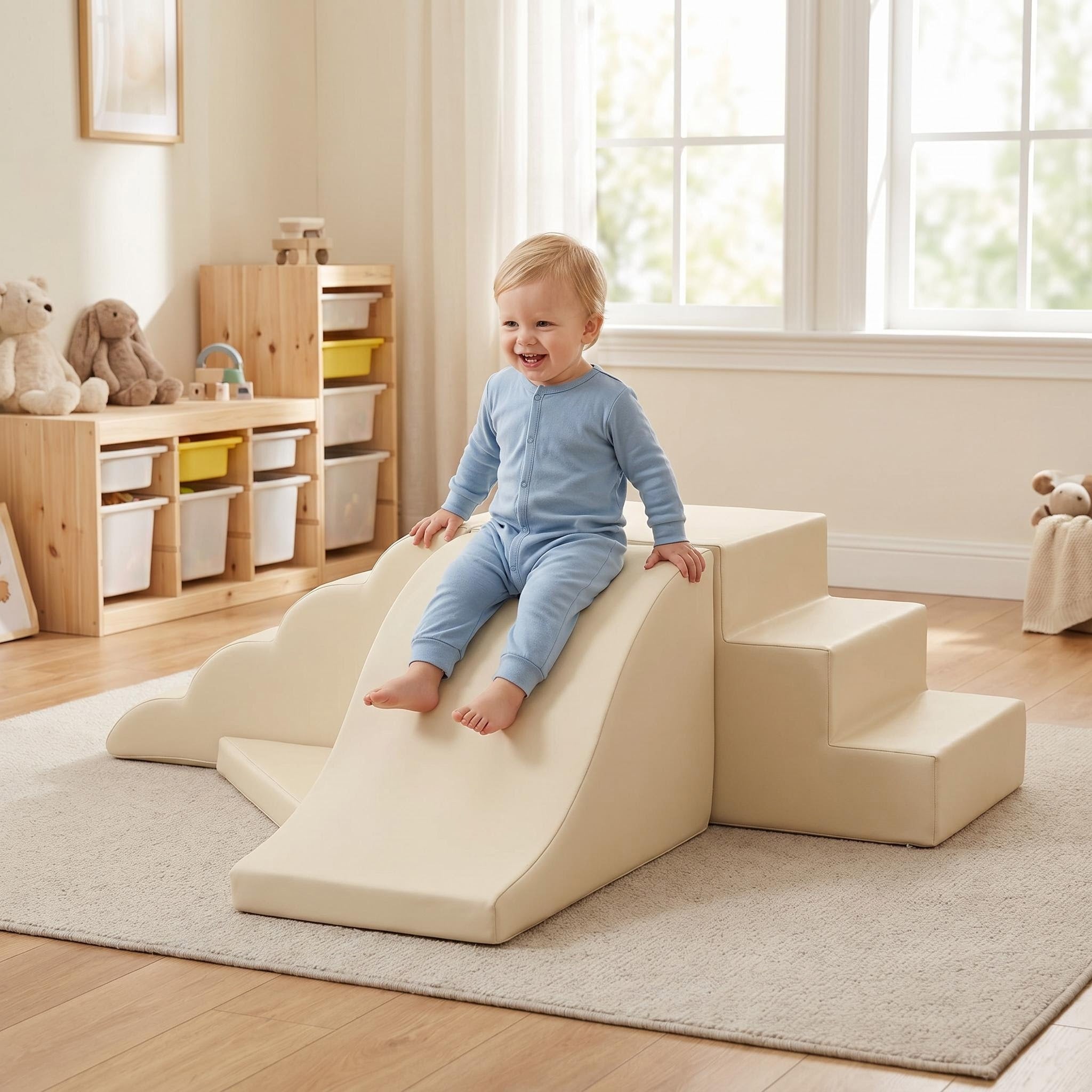 Set Schuimrubberen Klimblokken Beige