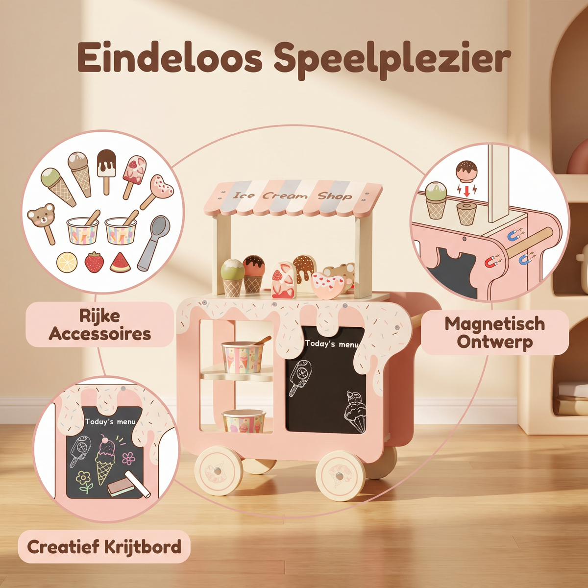 Houten Loopwagen-Trainer IJscokar | Russle