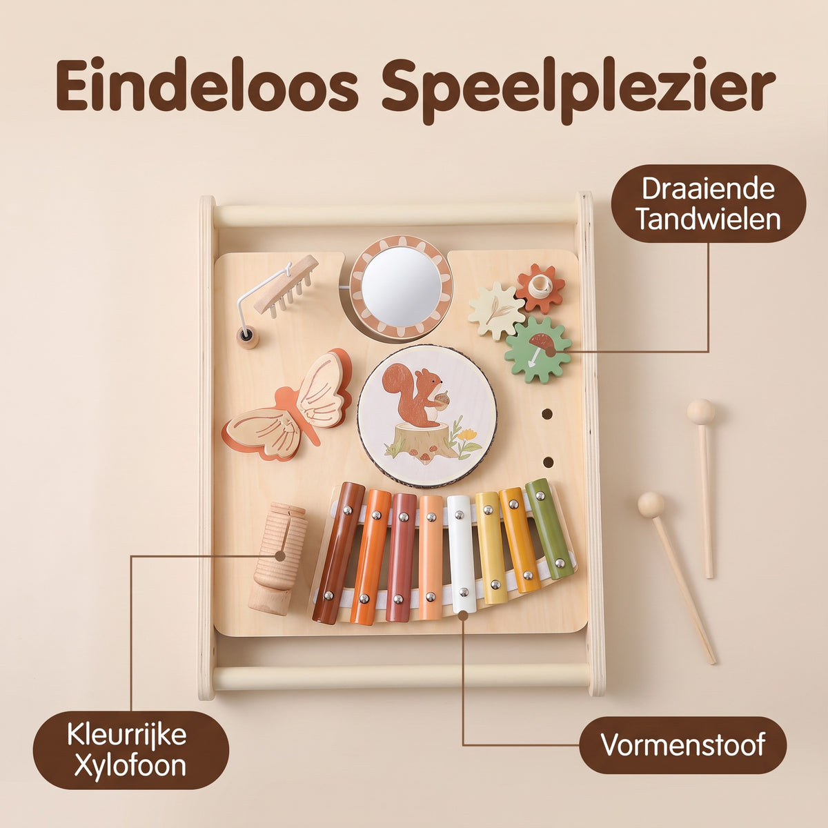 Houten Loopwagen-Trainer Muziek | Russle