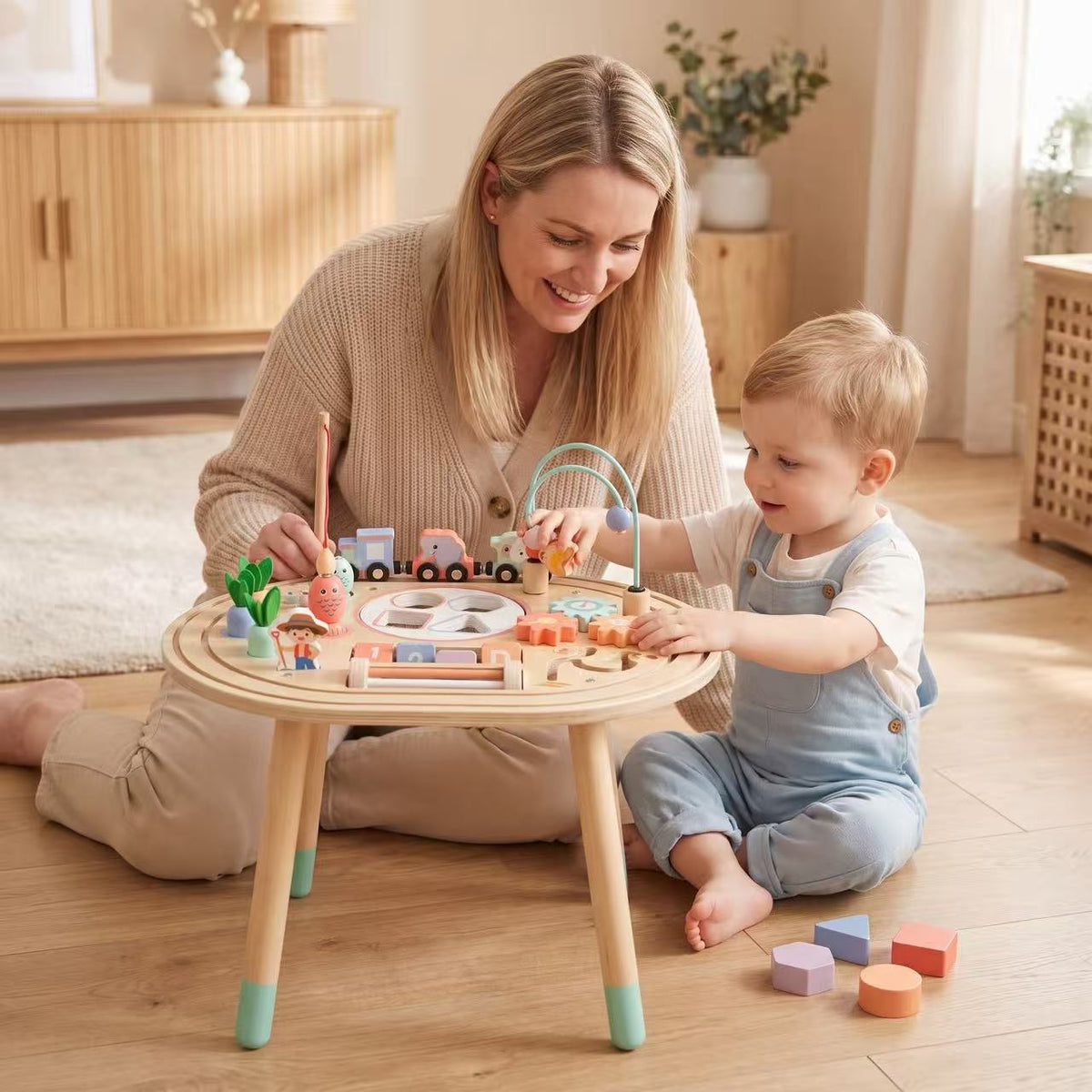 Houten Activiteitentafel met Visspel en Vormpjes | Russle