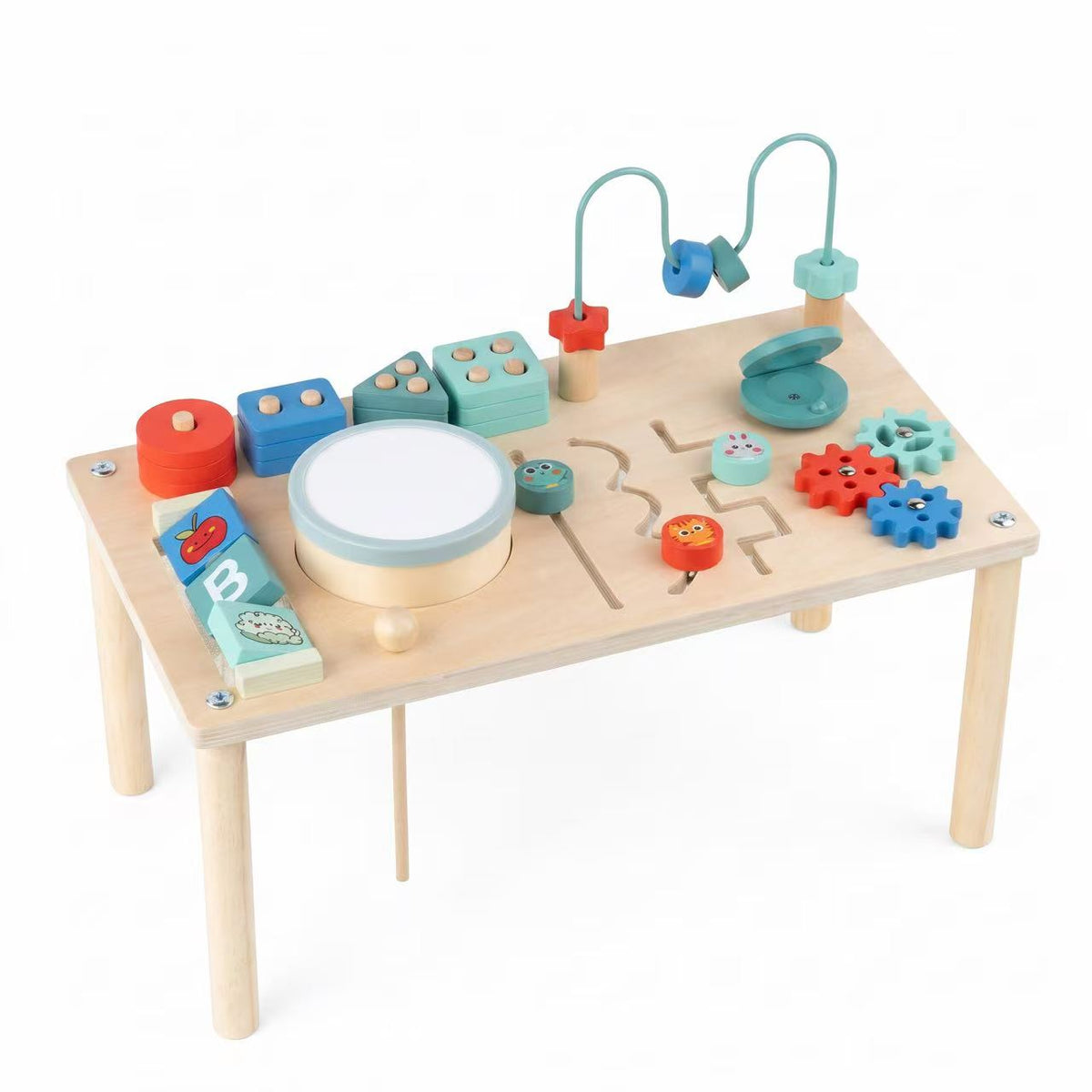 Houten Activiteitentafel met Trommel | Russle