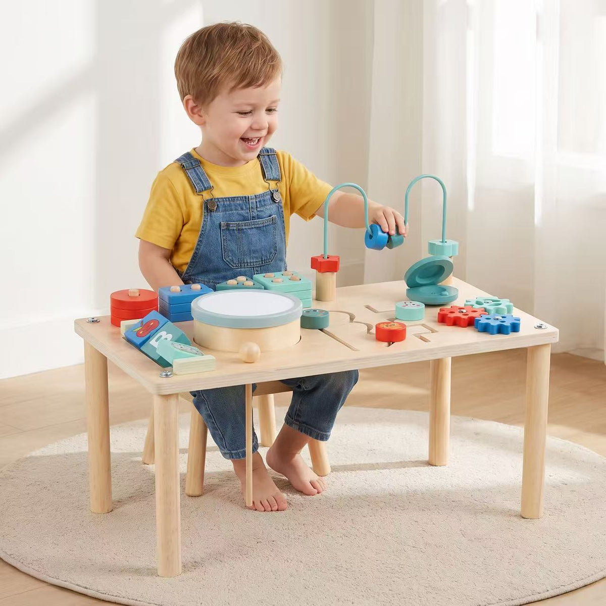 Houten Activiteitentafel met Trommel | Russle