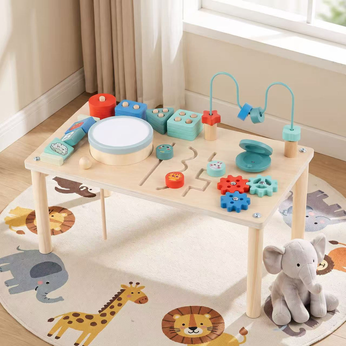 Houten Activiteitentafel met Trommel | Russle